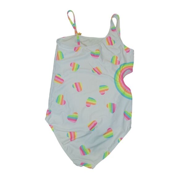 NWOT Juicy Couture Kids Girls One Piece Swimsuit Rainbow Hearts Size 14 - Picture 5 of 7